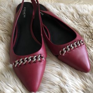 Coach Sling backs in Burgundy Leather, Sz 9.5